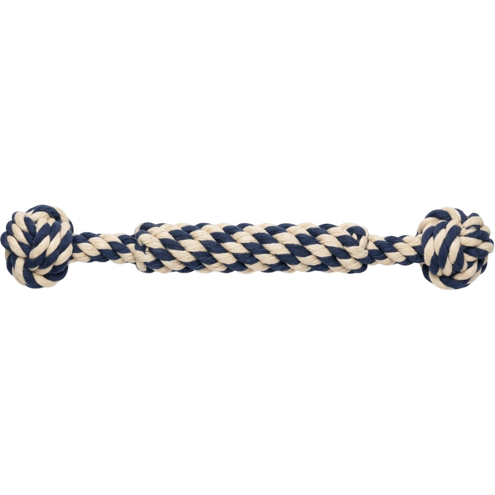Zlos Braided Rope Tug with Two Knots 45 cm Navy and Natural - Product view