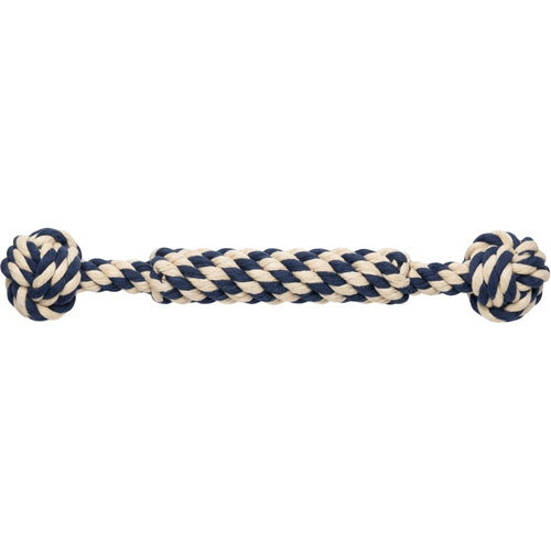 Zlos Braided Rope Tug with Two Knots 45 cm Navy and Natural - Product view