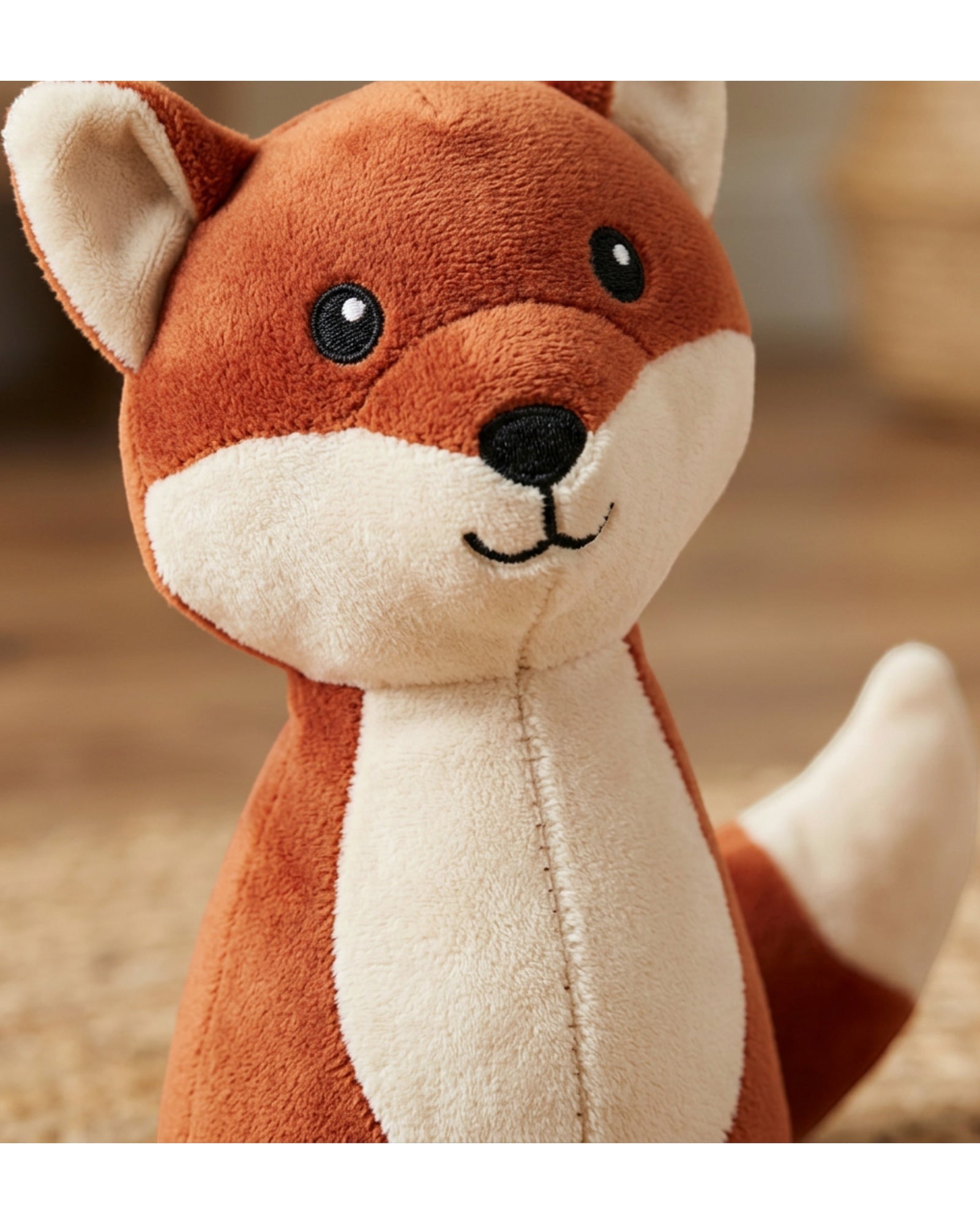 Zlos Plush Fox Crinkle Toy with One Squeaker 32 cm Rust - Detail view